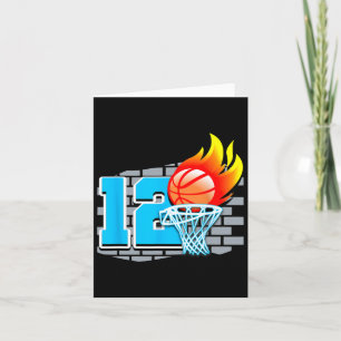 12 Year Old 12th Bysketbyll Birthday Party Theme B Card