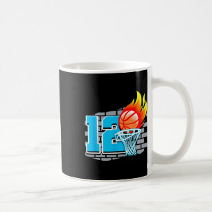 12 Year Old 12th Bysketbyll Birthday Party Theme B Coffee Mug