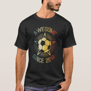 12 Year Old Awesome Since 2010 12th Birthday Socce T-Shirt