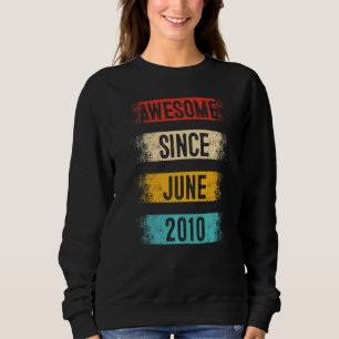 12 Year Old Awesome Since June 2010 12nd Birthday Sweatshirt