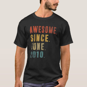 12 Year Old Awesome Since June 2010 12th Birthda T-Shirt