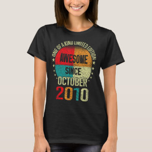 12 Year Old Awesome Since October 2010 12th Birth T-Shirt