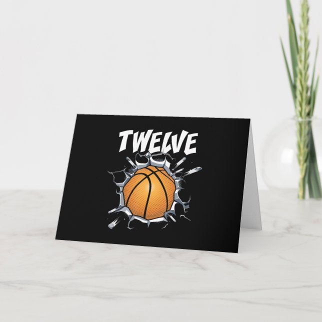 12 Year Old Basketball Birthday Party 12th Boy Card (Front)