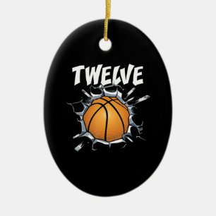 12 Year Old Basketball Birthday Party 12th Boy Ceramic Ornament
