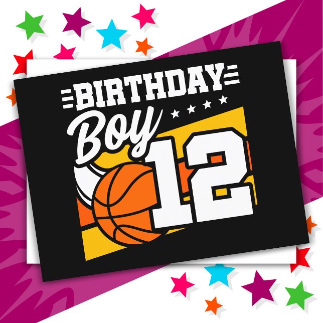 12 Year Old Basketball Party 12th Birthday Boy Postcard (Creator Uploaded)