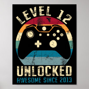 12 Year Old Birthday 12th Son Boy Gamer Awesome Si Poster