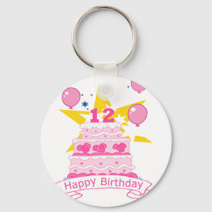 12 Year Old Birthday Cake Key Ring