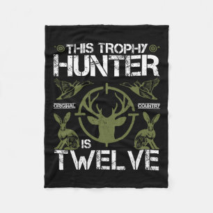 12 Year Old Birthday Hunting Duck Deer Hunter 12th Fleece Blanket