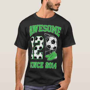 12 Year Old Boys Awesome 12 Since 2014 Soccer Birt T-Shirt
