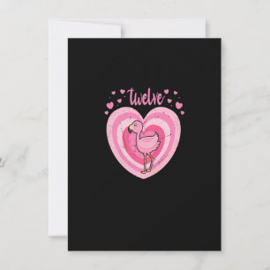 12 Year Old Cute Flamingo Birthday Girl 12th B-day Invitation