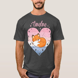 12 Year Old Cute Fo Birthday Girl 12th Bday Premiu T-Shirt