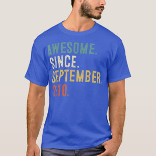 12 Year Old Gift Awesome Since September 2010 12th T-Shirt