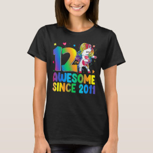 12 Year Old Gifts Girls Teens Flossing Unicorn 12t T-Shirt