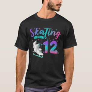 12 Year Old Girl Ice Skating Into 12th Birthday Ki T-Shirt