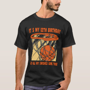 12 Year Old Happy 12th Birthday Bysketbyll 12th Bi T-Shirt