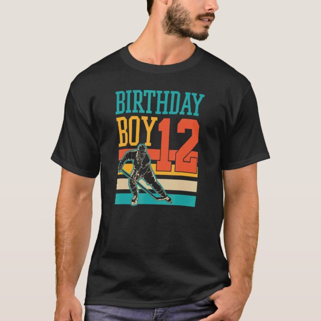 12 Year Old Ice Hockey Themed 12th Birthday Party  T-Shirt (Front)