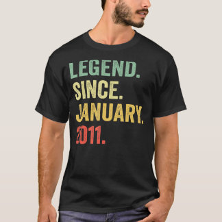 12 Year Old Legend Since January 2011 12th Birthd T-Shirt