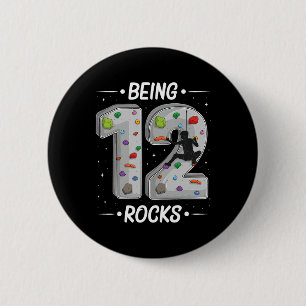 12 Year Old Rock Climbing 12th Birthday Adventures 6 Cm Round Badge