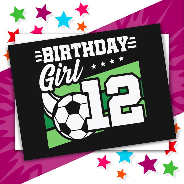 12 Year Old Soccer Football 12th Birthday Girl Postcard (Creator Uploaded)