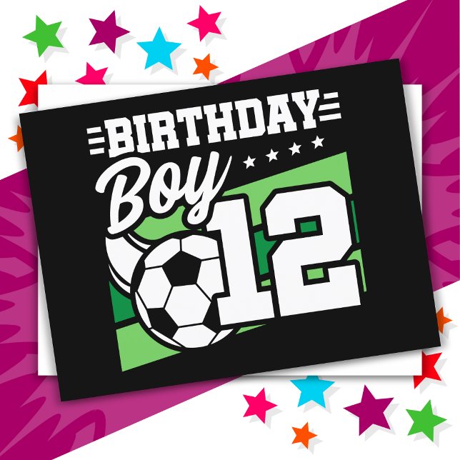 12 Year Old Soccer Football Kids 12th Birthday Boy Postcard (Creator Uploaded)