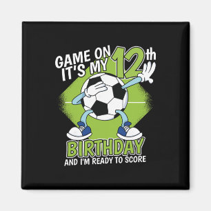 12 Year Old Soccer Player Boy 12th Birthday Soccer Magnet