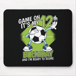 12 Year Old Soccer Player Boy 12th Birthday Soccer Mouse Pad
