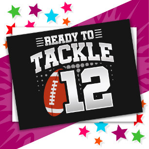 12 Year Old Tackle Football Party 12th Birthday Postcard