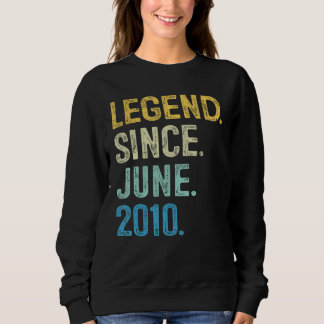 12 Year Old Vintage Legend Since June 2010 12th Bi Sweatshirt