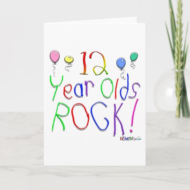 12 Year Olds Rock! Greeting Card (Front)