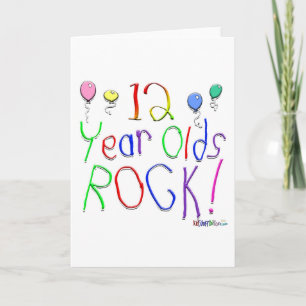 12 Year Olds Rock! Greeting Card