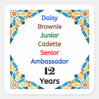 12 Years in Scouting Milestone Ambassador Grad Square Sticker