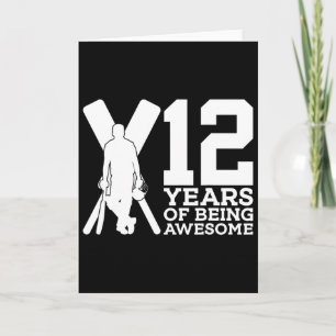 12 Years Of Being Awesome Cricket 12th Birthday  Card
