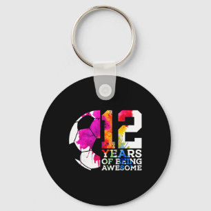 12 Years Of Being Awesome Footll 12th Birthday Key Ring