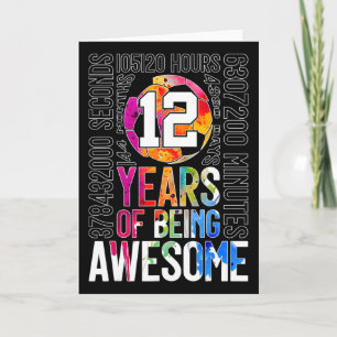 12 Years Of Being Awesome Soccer 12th Birthday _1  Card