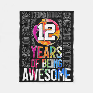 12 Years Of Being Awesome Soccer 12th Birthday _1 Fleece Blanket