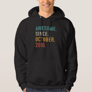 12 Years Old 12th Birthday Awesome Since October Hoodie