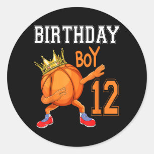 12 Years Old 12th Birthday Basball Boy Classic Round Sticker
