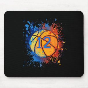 12 Years Old 12th Birthday Basketball Gift For Boy Mouse Pad