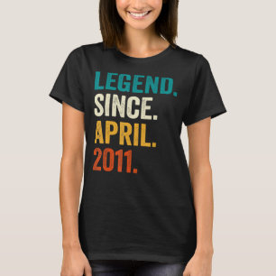 12 Years Old  12th Birthday Boy Legend Since April T-Shirt