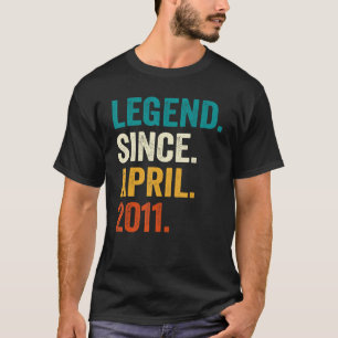 12 Years Old 12th Birthday Boy Legend Since April T-Shirt