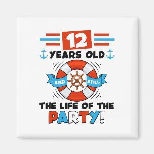 12 Years Old 12th Birthday Cruise Ship Party Kids Magnet