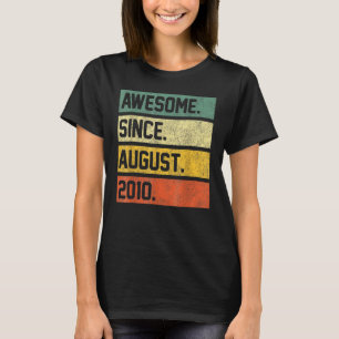 12 Years Old Awesome Since August 2010 12th Birth T-Shirt