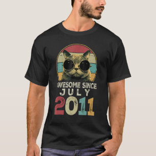 12 Years Old Awesome Since July 2011 12th Birthday T-Shirt