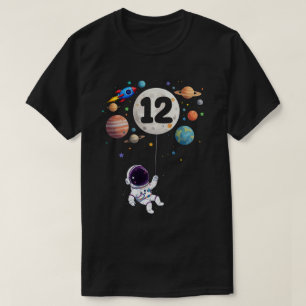 12 Years Old Birthday Astronaut 12th Birthday  T-Shirt