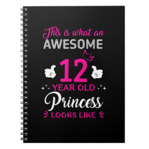 12 Years Old Birthday gift for princess girl Notebook