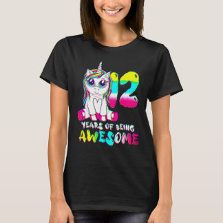 12 Years Old Girl Cute Unicorn 12th Birthday Class T-Shirt