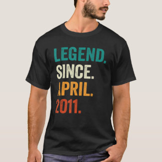 12 Years Old Legend Since April 2011 12th Birthda T-Shirt