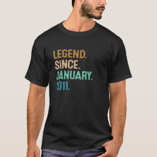 12 Years Old  Legend Since January 2011 12th Birth T-Shirt