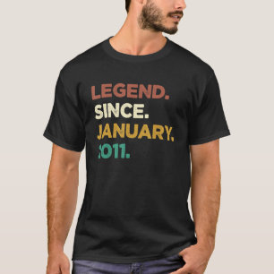 12 Years Old Legend Since January 2011 12th Birthd T-Shirt