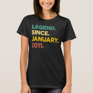 12 Years Old Legend Since January 2011 12th Birthd T-Shirt